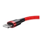 Baseus Cafule USB / Lightning töltő- és adatkábel, 2.4A, 0.5m, piros
