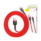 Baseus Cafule USB / Lightning töltő- és adatkábel, 2.4A, 0.5m, piros