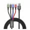 Baseus Fast 4in1 töltő- és adatkábel USB / 2x USB-C / Lightning / MicroUSB 3,5A, 1.2 m, fekete