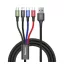 Baseus Fast 4in1 töltő- és adatkábel USB / 2x USB-C / Lightning / MicroUSB 3,5A, 1.2 m, fekete