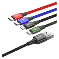   Baseus Fast 4in1 töltő- és adatkábel USB / 2x USB-C / Lightning / MicroUSB 3,5A, 1.2 m, fekete