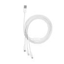 Baseus Superior Series 3in1 töltő- és adatkábel, USB / microUSB / USB-C / Lightning, 3,5 A, 1,2 m, fehér