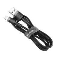   Baseus Cafule USB / Lightning töltő- és adatkábel, 2.4A, 1 m, szürke-fekete