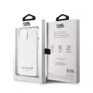 Karl Lagerfeld Grained PU Hotel RSG iPhone 15 hátlap tok, ezüst