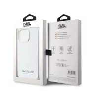   Karl Lagerfeld Grained PU Hotel RSG iPhone 15 Pro Max hátlap tok, ezüst