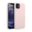 Roar Apple iPhone 12 prémium szilikon tok velúr béléssel, világos rózsaszín