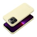 Roar Apple iPhone 13 Pro prémium szilikon tok velúr béléssel, világossárga