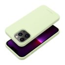 Roar Apple iPhone 13 Pro Max prémium szilikon tok velúr béléssel, világoszöld