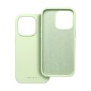 Roar Apple iPhone 13 Pro Max prémium szilikon tok velúr béléssel, világoszöld