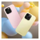 Roar Apple iPhone 14 prémium szilikon tok velúr béléssel, világossárga