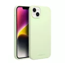 Roar Apple iPhone 14 Plus prémium szilikon tok velúr béléssel, világoszöld