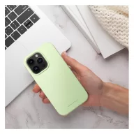   Roar Apple iPhone 14 Plus prémium szilikon tok velúr béléssel, világoszöld