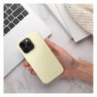   Roar Apple iPhone 14 Plus prémium szilikon tok velúr béléssel, világossárga