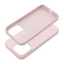 Roar Apple iPhone 15 Pro prémium szilikon tok velúr béléssel, világos rózsaszín