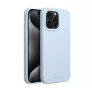 Roar Apple iPhone 15 Pro Max prémium szilikon tok velúr béléssel, világoskék