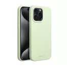 Roar Apple iPhone 15 Pro Max prémium szilikon tok velúr béléssel, világoszöld