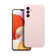   Roar Samsung Galaxy A14 4G / A14 5G prémium szilikon tok velúr béléssel, világos rózsaszín