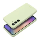 Roar Samsung Galaxy A54 5G prémium szilikon tok velúr béléssel, világoszöld