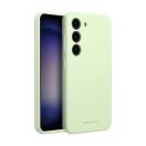 Roar Samsung Galaxy S23 5G prémium szilikon tok velúr béléssel, világoszöld