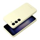 Roar Samsung Galaxy S23 5G prémium szilikon tok velúr béléssel, világossárga
