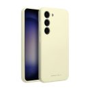 Roar Samsung Galaxy S23 5G prémium szilikon tok velúr béléssel, világossárga