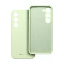 Roar Samsung Galaxy S24 Ultra 5G prémium szilikon tok velúr béléssel, világoszöld