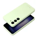 Roar Samsung Galaxy S24 Ultra 5G prémium szilikon tok velúr béléssel, világoszöld