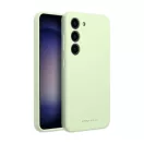 Roar Samsung Galaxy S24 Ultra 5G prémium szilikon tok velúr béléssel, világoszöld