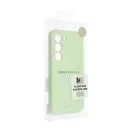 Roar Samsung Galaxy S24 Ultra 5G prémium szilikon tok velúr béléssel, világoszöld