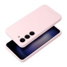 Roar Samsung Galaxy A15 4G / A15 5G prémium szilikon tok velúr béléssel, világos rózsaszín
