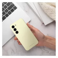   Roar Samsung Galaxy A15 4G / A15 5G prémium szilikon tok velúr béléssel, világossárga