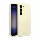 Roar Samsung Galaxy A55 5G prémium szilikon tok velúr béléssel, világossárga