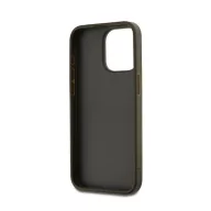   DKNY PU Leather Stack Logo Apple iPhone 15 Pro Max hátlap tok csuklópánttal, barna
