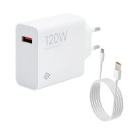   Xiaomi MDY-14-EE GaN USB-A- USB-C hálózati töltő adapter + adatkábel,120W, 6A, fehér