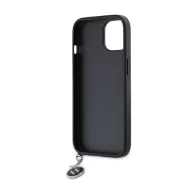   Karl Lagerfeld PU Saffiano Rhinestone Charm Apple iPhone 15 hátlap tok, fekete