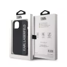 Karl Lagerfeld PU Saffiano Rhinestone Charm Apple iPhone 15 hátlap tok, fekete