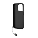 Karl Lagerfeld PU Saffiano Rhinestone Charm Apple iPhone 15 Pro  hátlap tok, fekete