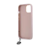   Karl Lagerfeld PU Saffiano Rhinestone Charm Apple iPhone 15 hátlap tok, rózsaszín