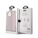 Karl Lagerfeld PU Saffiano Rhinestone Charm Apple iPhone 15 hátlap tok, rózsaszín