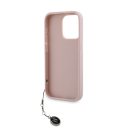 Karl Lagerfeld PU Saffiano Rhinestone Charm Apple iPhone 15 Pro Max hátlap tok, rózsaszín