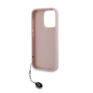   Karl Lagerfeld PU Saffiano Rhinestone Charm Apple iPhone 15 Pro Max hátlap tok, rózsaszín