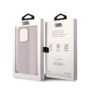 Karl Lagerfeld PU Saffiano Rhinestone Charm Apple iPhone 15 Pro Max hátlap tok, rózsaszín