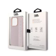   Karl Lagerfeld PU Saffiano Rhinestone Charm Apple iPhone 15 Pro Max hátlap tok, rózsaszín