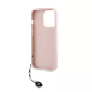 Karl Lagerfeld PU Saffiano Rhinestone Charm Apple iPhone 14 Pro hátlap tok, rózsaszín