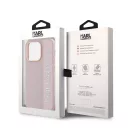 Karl Lagerfeld PU Saffiano Rhinestone Charm Apple iPhone 14 Pro hátlap tok, rózsaszín