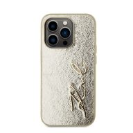   Karl Lagerfeld Wrinkled PU Signature Logo Apple iPhone 15 Pro Max hátlap tok, arany