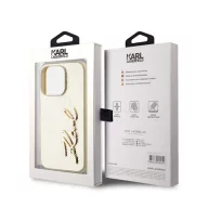   Karl Lagerfeld Wrinkled PU Signature Logo Apple iPhone 15 Pro hátlap tok, arany