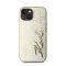 Karl Lagerfeld Wrinkled PU Signature Logo Apple iPhone 15 hátlap tok, arany