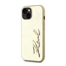 Karl Lagerfeld Wrinkled PU Signature Logo Apple iPhone 15 hátlap tok, arany