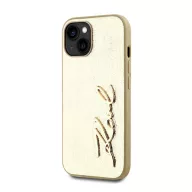   Karl Lagerfeld Wrinkled PU Signature Logo Apple iPhone 15 hátlap tok, arany